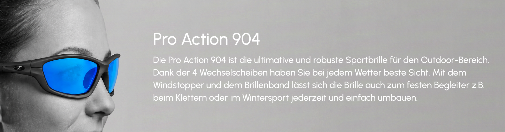 BIGWAVE Pro Action 904 Outdoor Sportbrille mit vier Wechselscheiben, Windstopper und Brillenband